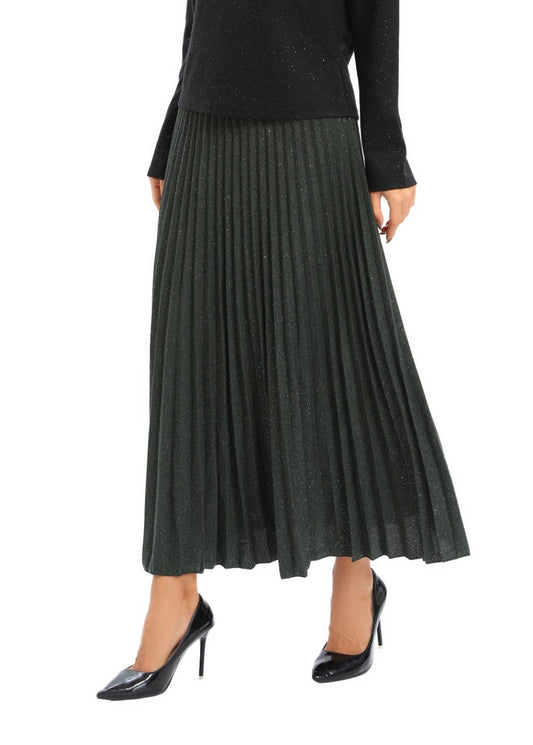 Shimmering Knitted Midi Pleated Skirt - figaliciousfood